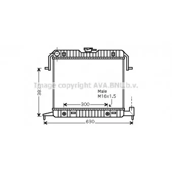Radiateur, refroidissement du moteur AVA QUALITY COOLING OL2085