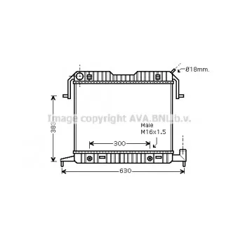 Radiateur, refroidissement du moteur AVA QUALITY COOLING OL2086