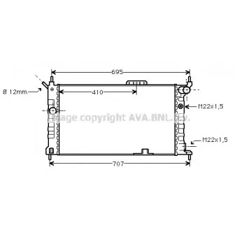 Radiateur, refroidissement du moteur AVA QUALITY COOLING OL2091