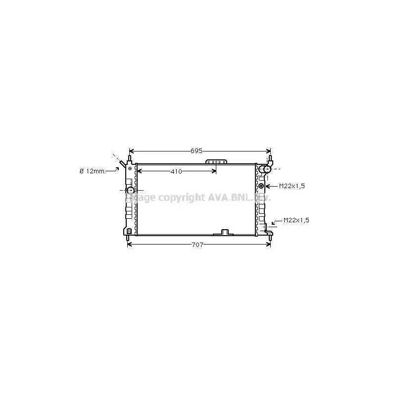 Radiateur, refroidissement du moteur AVA QUALITY COOLING OL2091
