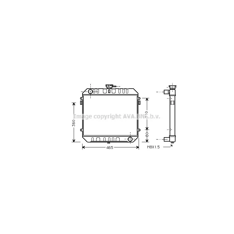 Radiateur, refroidissement du moteur AVA QUALITY COOLING OL2095