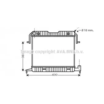 Radiateur, refroidissement du moteur AVA QUALITY COOLING OL2105