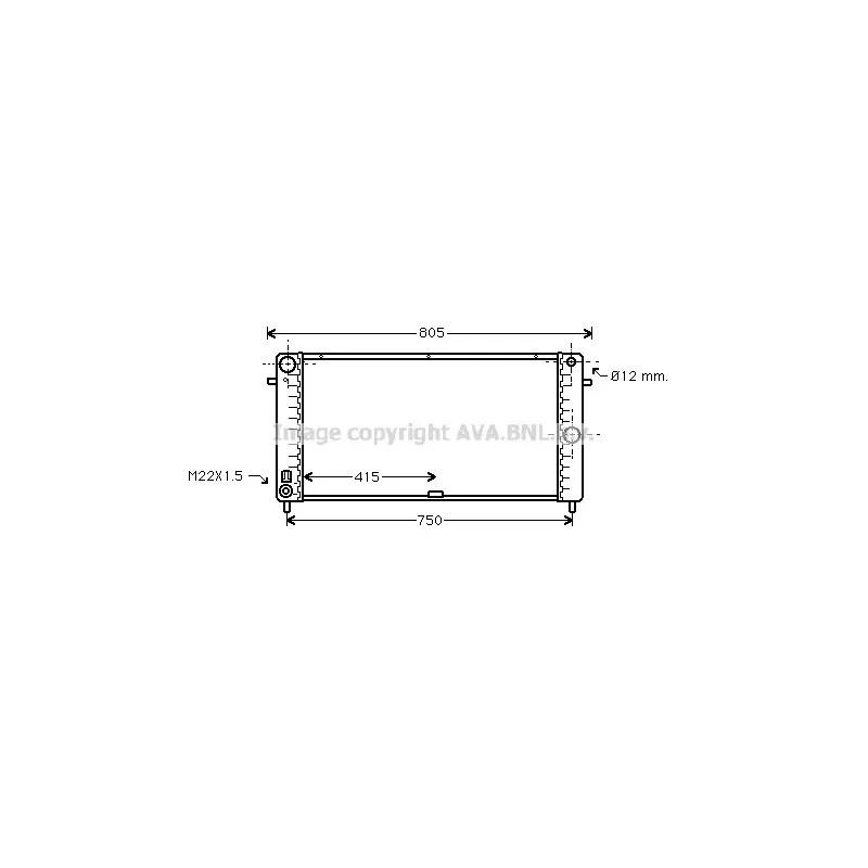 Radiateur, refroidissement du moteur AVA QUALITY COOLING OL2106