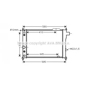 Radiateur, refroidissement du moteur AVA QUALITY COOLING OL2128