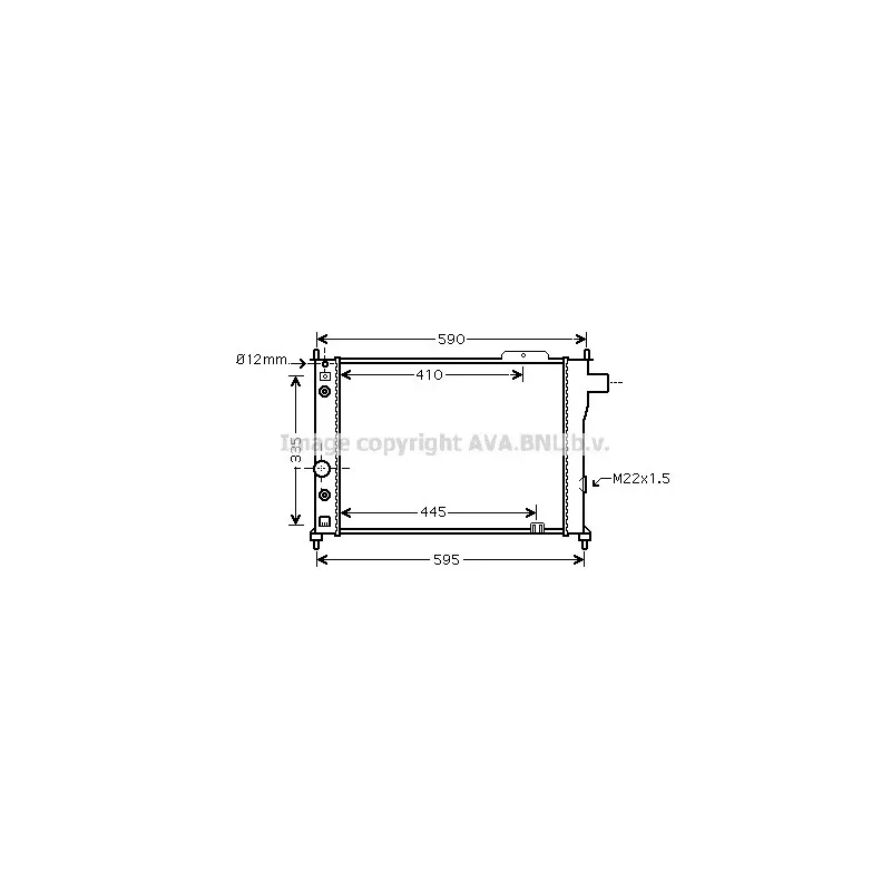 Radiateur, refroidissement du moteur AVA QUALITY COOLING OL2128