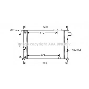 Radiateur, refroidissement du moteur AVA QUALITY COOLING OL2140