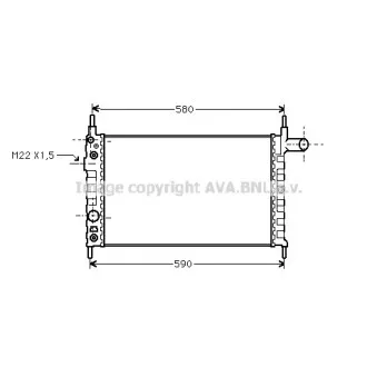 Radiateur, refroidissement du moteur AVA QUALITY COOLING OL2163