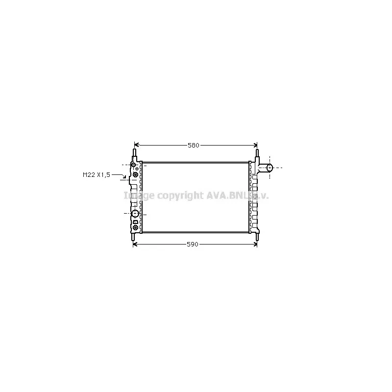 Radiateur, refroidissement du moteur AVA QUALITY COOLING OL2163