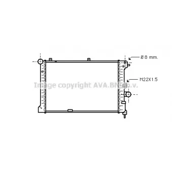 Radiateur, refroidissement du moteur AVA QUALITY COOLING OL2168