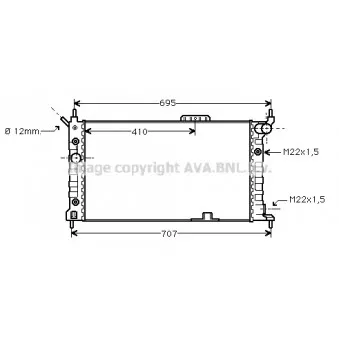 Radiateur, refroidissement du moteur AVA QUALITY COOLING OL2169