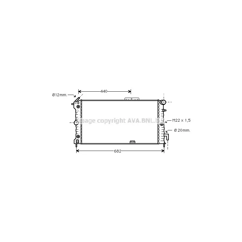 Radiateur, refroidissement du moteur AVA QUALITY COOLING OL2187