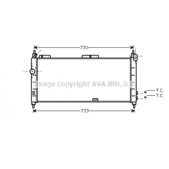 Radiateur, refroidissement du moteur AVA QUALITY COOLING OL2203