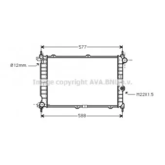 Radiateur, refroidissement du moteur AVA QUALITY COOLING OL2207