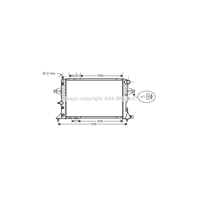 Radiateur, refroidissement du moteur AVA QUALITY COOLING OL2253