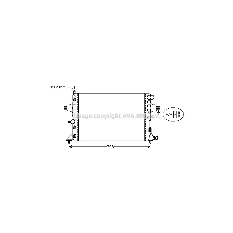 Radiateur, refroidissement du moteur AVA QUALITY COOLING OL2254