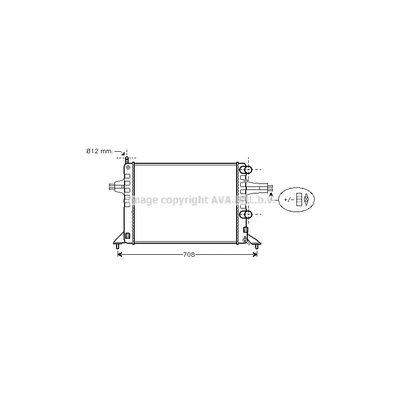 Radiateur, refroidissement du moteur AVA QUALITY COOLING OL2257