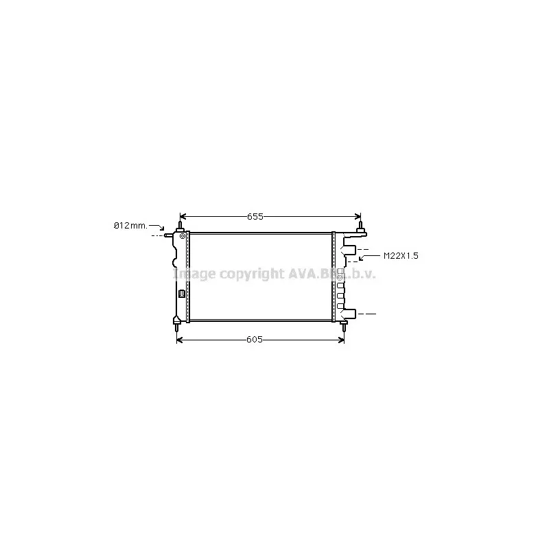 Radiateur, refroidissement du moteur AVA QUALITY COOLING OL2261