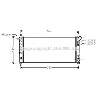 Radiateur, refroidissement du moteur AVA QUALITY COOLING OL2263