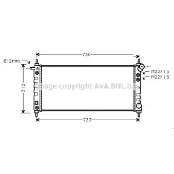 Radiateur, refroidissement du moteur AVA QUALITY COOLING OL2264