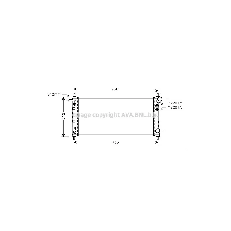 Radiateur, refroidissement du moteur AVA QUALITY COOLING OL2264