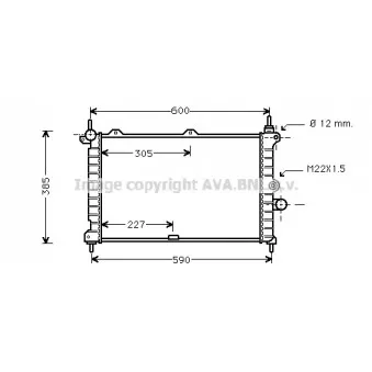 Radiateur, refroidissement du moteur AVA QUALITY COOLING OL2266