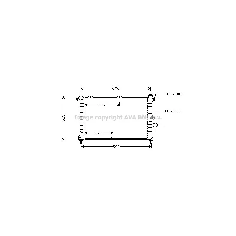 Radiateur, refroidissement du moteur AVA QUALITY COOLING OL2266