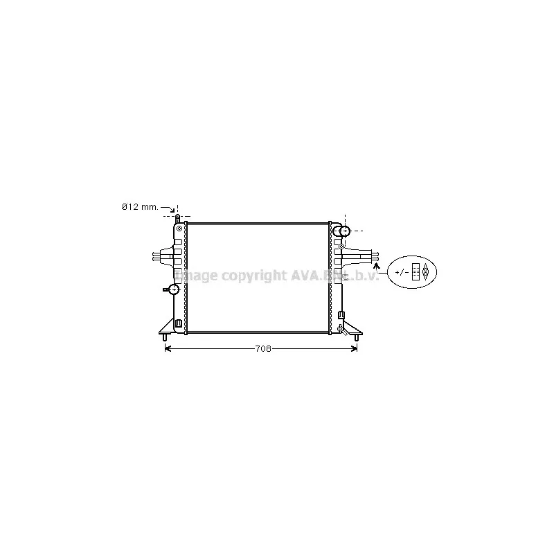 Radiateur, refroidissement du moteur AVA QUALITY COOLING OL2272