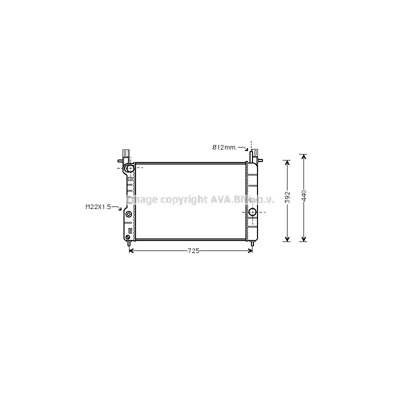 Radiateur, refroidissement du moteur AVA QUALITY COOLING OL2283
