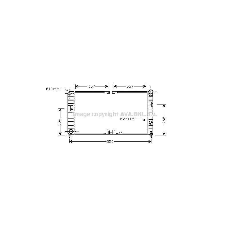 Radiateur, refroidissement du moteur AVA QUALITY COOLING OL2284