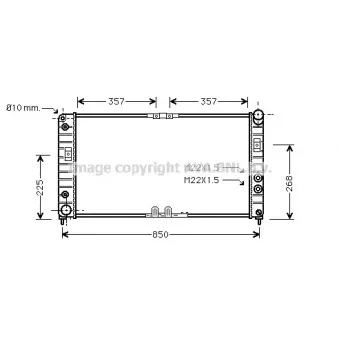 Radiateur, refroidissement du moteur AVA QUALITY COOLING OL2286