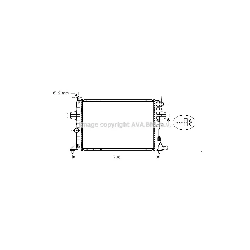 Radiateur, refroidissement du moteur AVA QUALITY COOLING OL2293