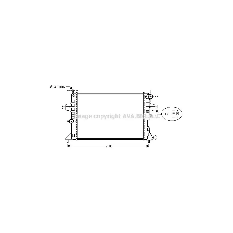 Radiateur, refroidissement du moteur AVA QUALITY COOLING OL2296