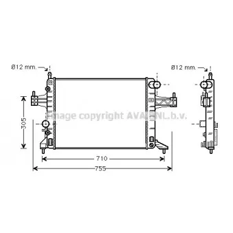 Radiateur, refroidissement du moteur AVA QUALITY COOLING