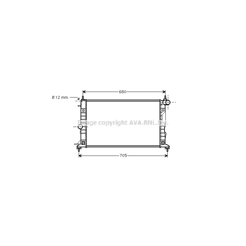 Radiateur, refroidissement du moteur AVA QUALITY COOLING OL2323
