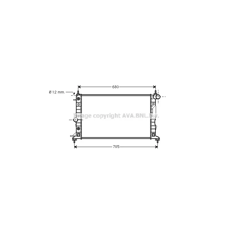 Radiateur, refroidissement du moteur AVA QUALITY COOLING OL2324