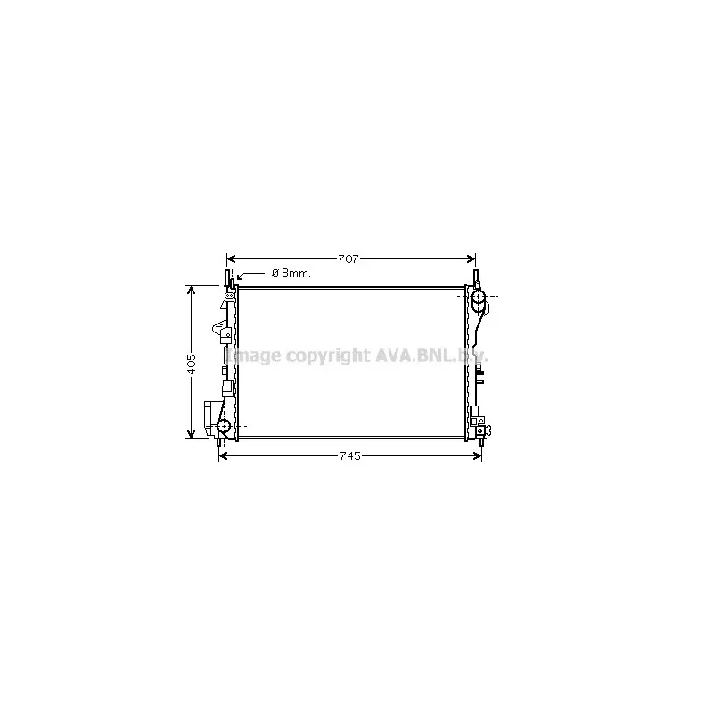 Radiateur, refroidissement du moteur AVA QUALITY COOLING OL2338