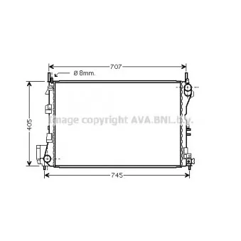 Radiateur, refroidissement du moteur AVA QUALITY COOLING OL2340