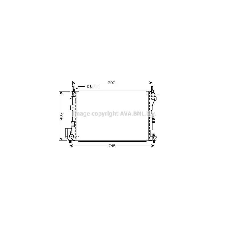 Radiateur, refroidissement du moteur AVA QUALITY COOLING OL2340