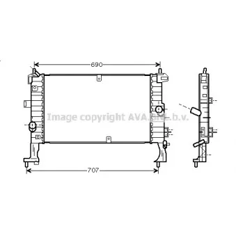 Radiateur, refroidissement du moteur AVA QUALITY COOLING OL2346