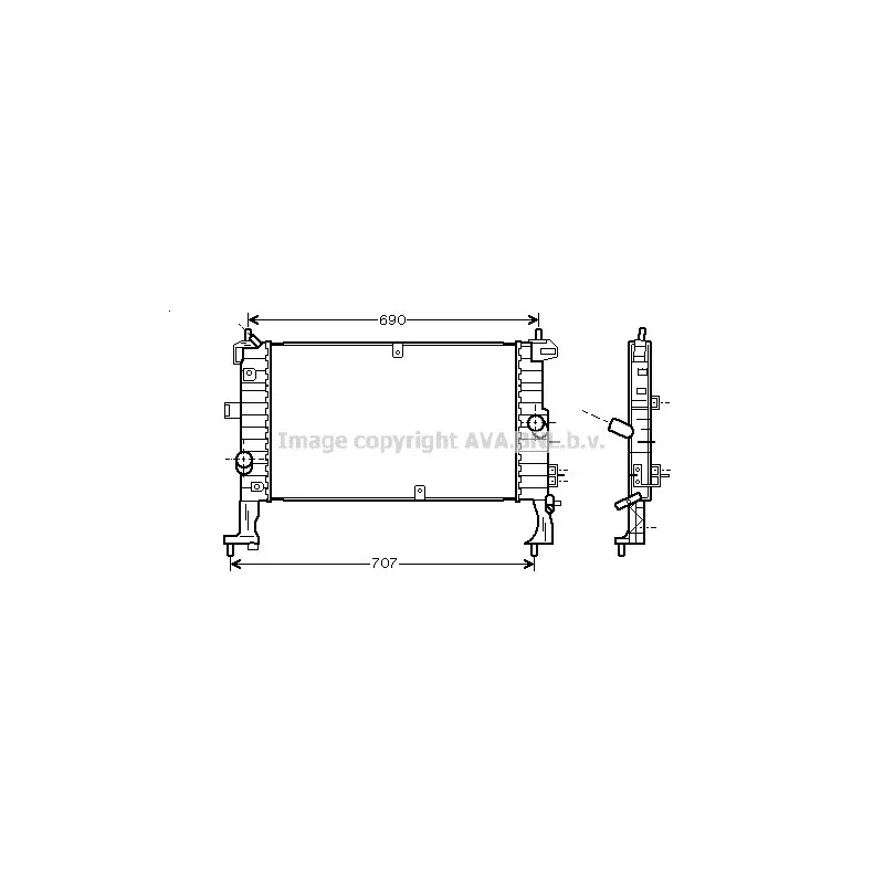 Radiateur, refroidissement du moteur AVA QUALITY COOLING OL2346
