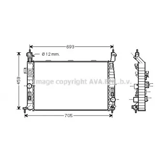 Radiateur, refroidissement du moteur AVA QUALITY COOLING OL2348