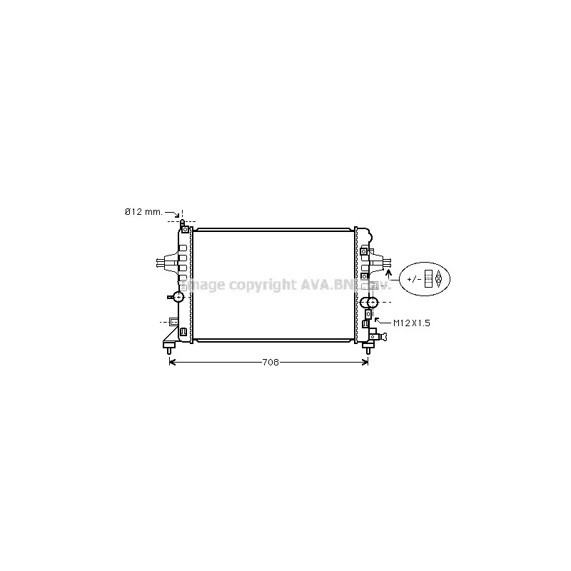Radiateur, refroidissement du moteur AVA QUALITY COOLING OL2363