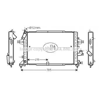 Radiateur, refroidissement du moteur AVA QUALITY COOLING OL2383