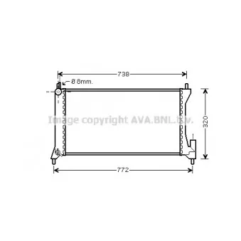 Radiateur, refroidissement du moteur AVA QUALITY COOLING OL2386
