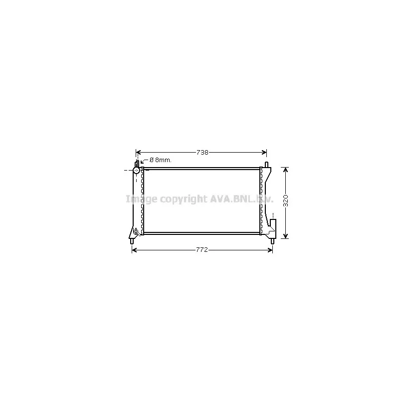 Radiateur, refroidissement du moteur AVA QUALITY COOLING OL2386