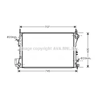 Radiateur, refroidissement du moteur AVA QUALITY COOLING OL2395
