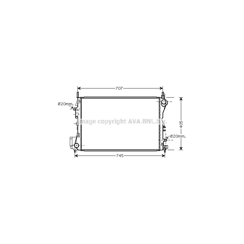 Radiateur, refroidissement du moteur AVA QUALITY COOLING OL2395