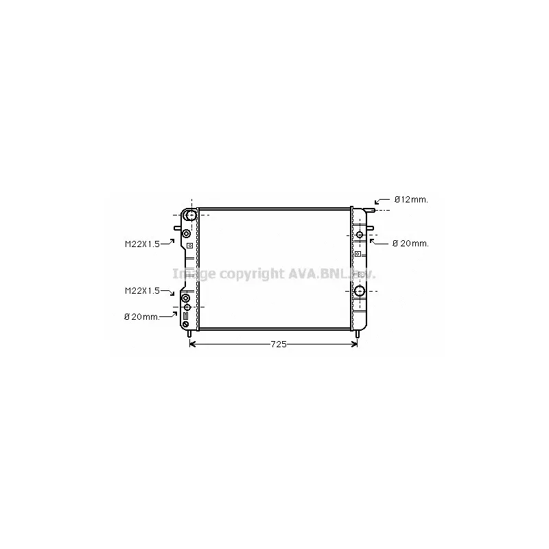 Radiateur, refroidissement du moteur AVA QUALITY COOLING OL2406
