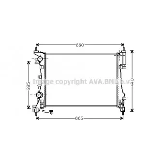 Radiateur, refroidissement du moteur AVA QUALITY COOLING OL2408
