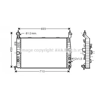 Radiateur, refroidissement du moteur AVA QUALITY COOLING OL2431